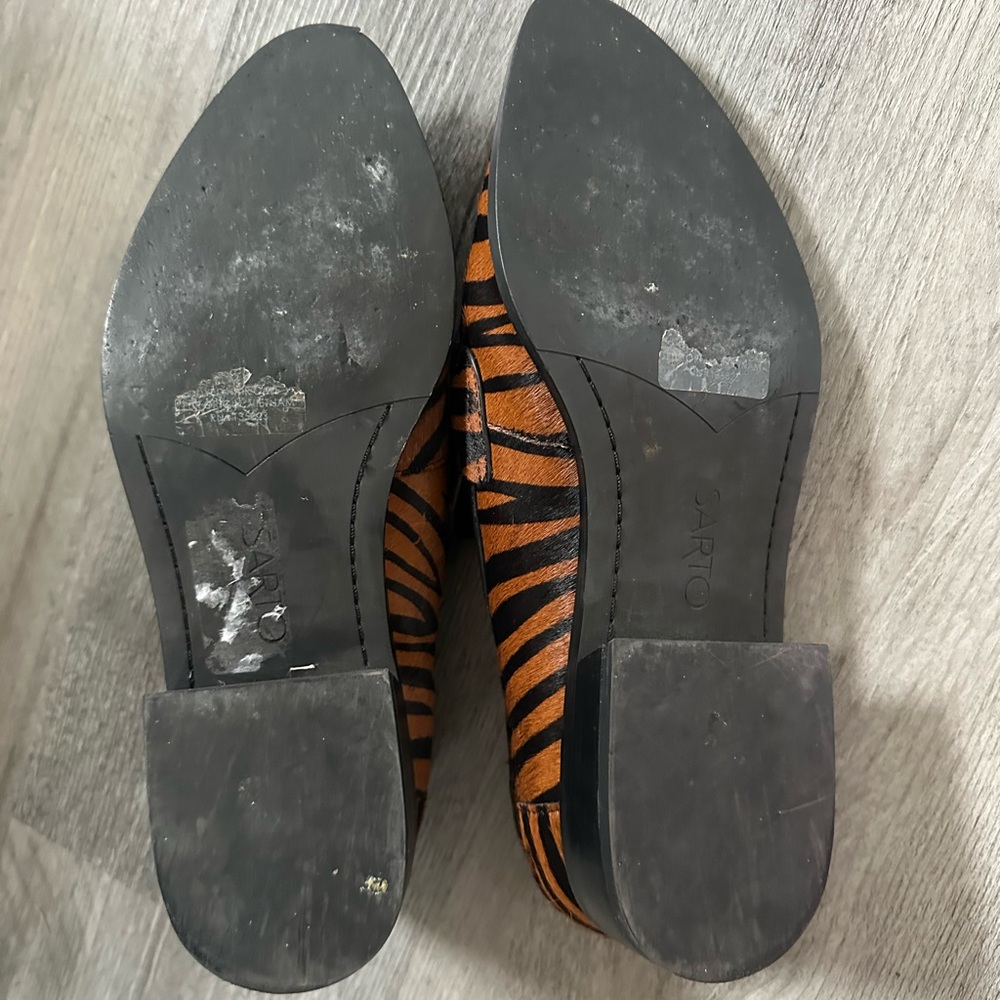 Franco Sarto Irena Dyed Calf Hair Mixed Animal Print Loafers - Picture 5 of 5